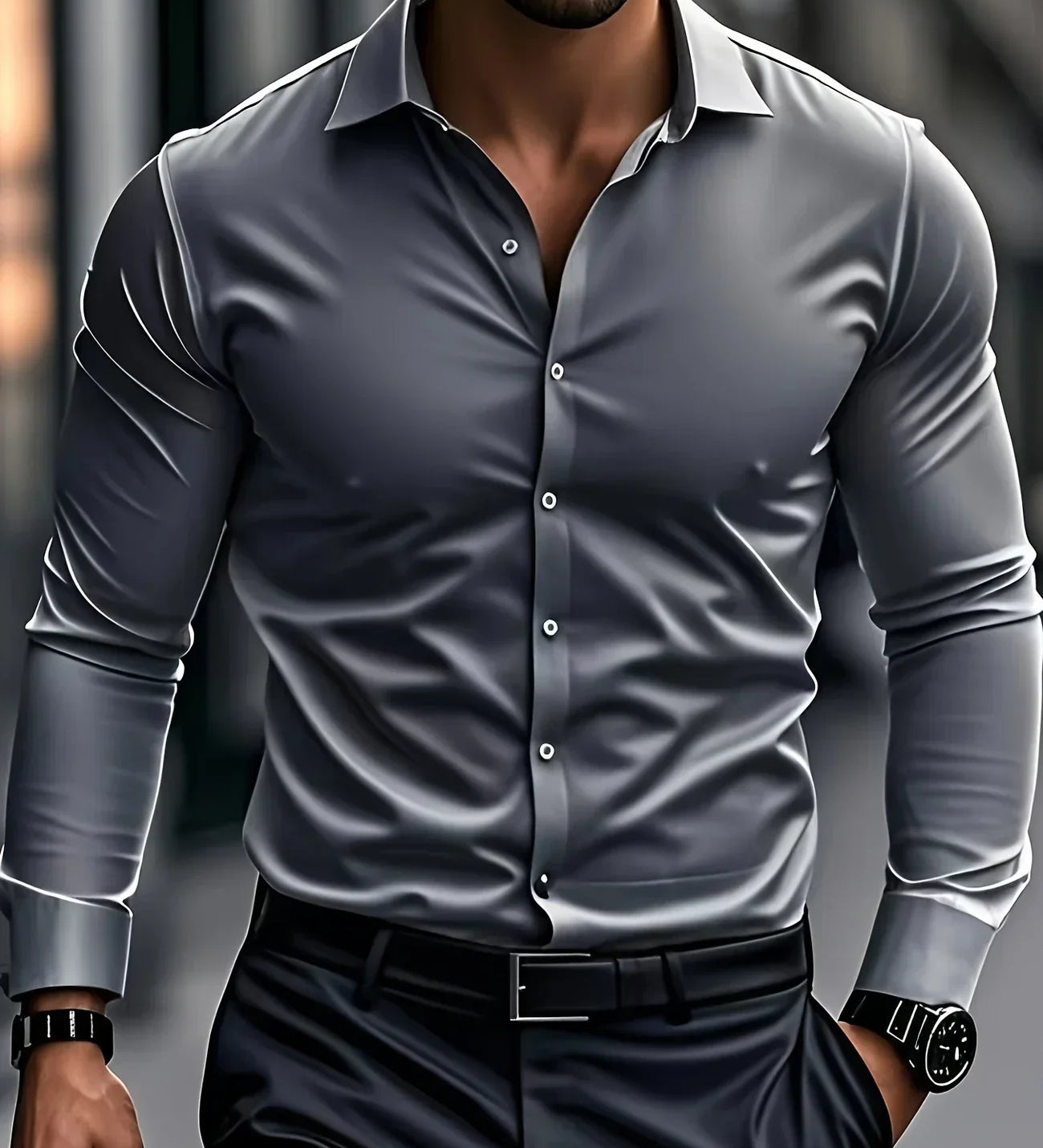 Cazel | Camisa elegante de mangas longas com botões