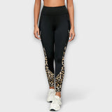 Calça de Treino Alta com Estampa de Leopardo