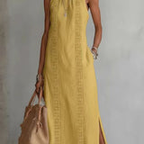 Vestido Maxi de Linho Sem Mangas