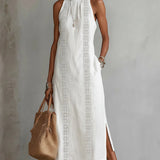 Vestido Maxi de Linho Sem Mangas