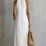Vestido Maxi de Linho Sem Mangas
