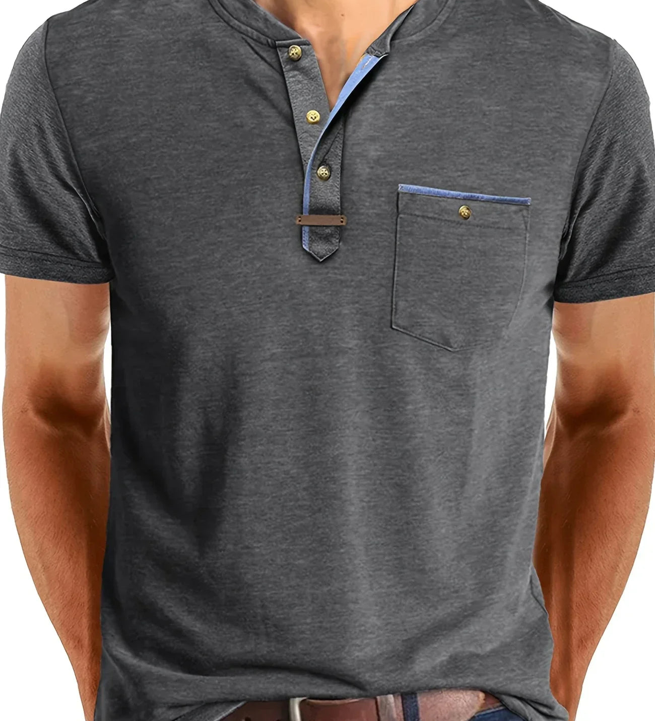 Cazel | T-shirt de gola redonda elegante com bolso