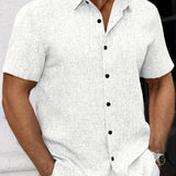Cazel | Camisa de Manga Curta Leve em Mistura de Linho
