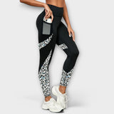 Calça de Treino Alta com Estampa de Leopardo