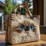 Bolsa artesanal - Gato branco de olhos azuis
