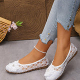 Péonie - Ballerinas Ortopédicas Renda & Flor Perolada