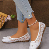 Péonie - Ballerinas Ortopédicas Renda & Flor Perolada