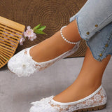 Péonie - Ballerinas Ortopédicas Renda & Flor Perolada