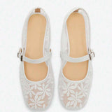 Jasmine - Ballerinas Ortopédicas Mary Jane Bordado Floral