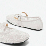 Jasmine - Ballerinas Ortopédicas Mary Jane Bordado Floral
