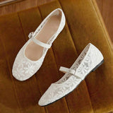 Jasmine - Ballerinas Ortopédicas Mary Jane Bordado Floral
