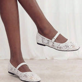 Jasmine - Ballerinas Ortopédicas Mary Jane Bordado Floral