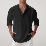 Cazel | Camisa Henley em algodão efeito linho