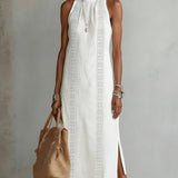 Vestido Maxi de Linho Sem Mangas