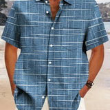 Cazel | Camisa elegante com padrão riscas e quadrados