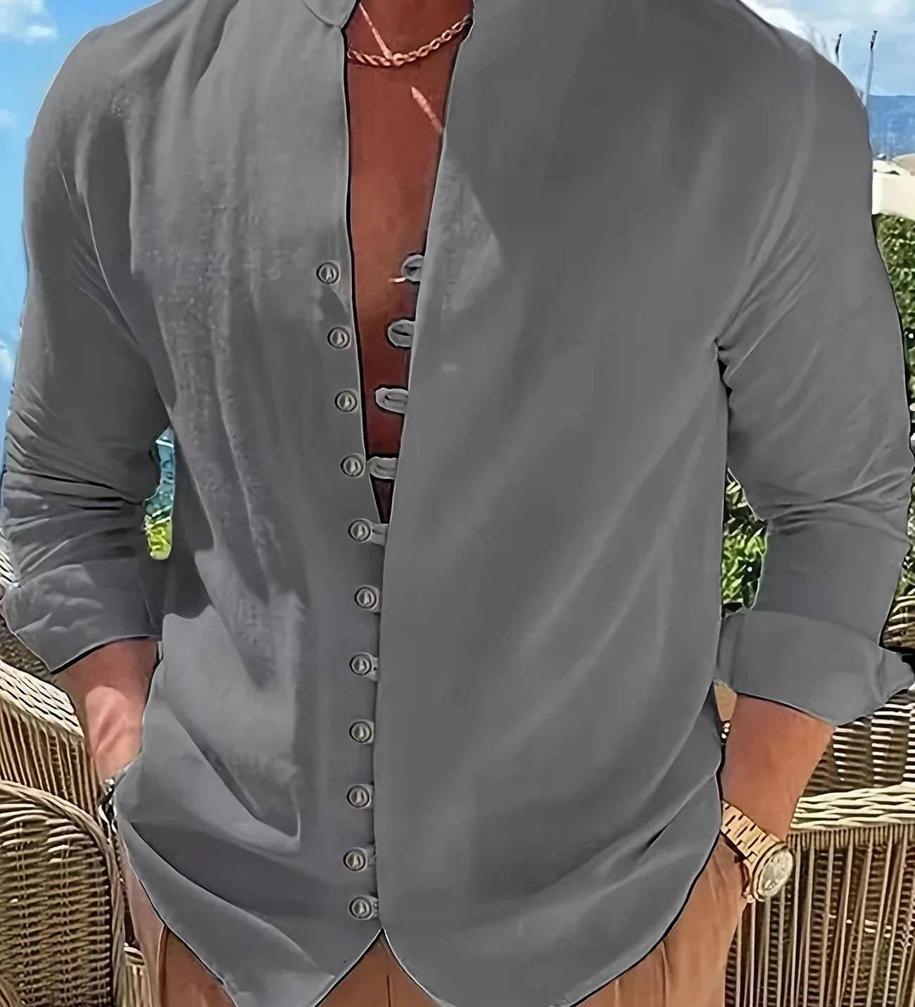 Cazel | Camisa leve em algodão de mangas longas