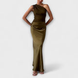 Vestido Longo Elegante com Um Ombro