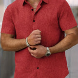 Cazel | Camisa de Manga Curta Leve em Mistura de Linho