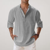 Cazel | Camisa Henley em algodão efeito linho