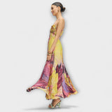 Kiara - Vestido curto com padrão Ikat vibrante