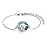 Pulseira Ajustável com Amuleto de Cão em Prata 925