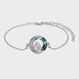 Pulseira Ajustável com Amuleto de Cão em Prata 925