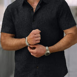 Cazel | Camisa de Manga Curta Leve em Mistura de Linho
