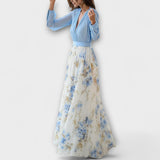 Harper - Vestido maxi florido brilhante