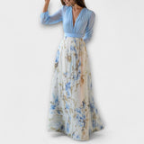 Harper - Vestido maxi florido brilhante
