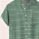 Cazel | Camisa elegante com padrão riscas e quadrados