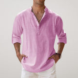 Cazel | Camisa Henley em algodão efeito linho