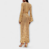 Kathleen - Vestido Maxi Goldigs em Tricô
