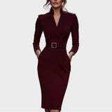 Janna | Vestido Shift Elegante Preto com Cinto