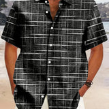 Cazel | Camisa elegante com padrão riscas e quadrados