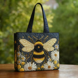 Bolsa artesanal - Abelha com margaridas e estrelas