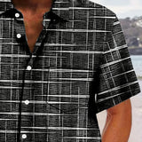 Cazel | Camisa elegante com padrão riscas e quadrados