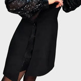 Ivona - Vestido elegante com mangas bufantes brilhantes