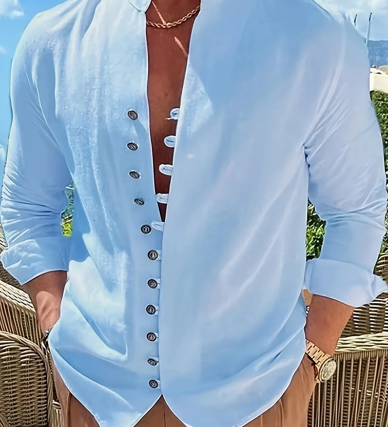 Cazel | Camisa leve em algodão de mangas longas