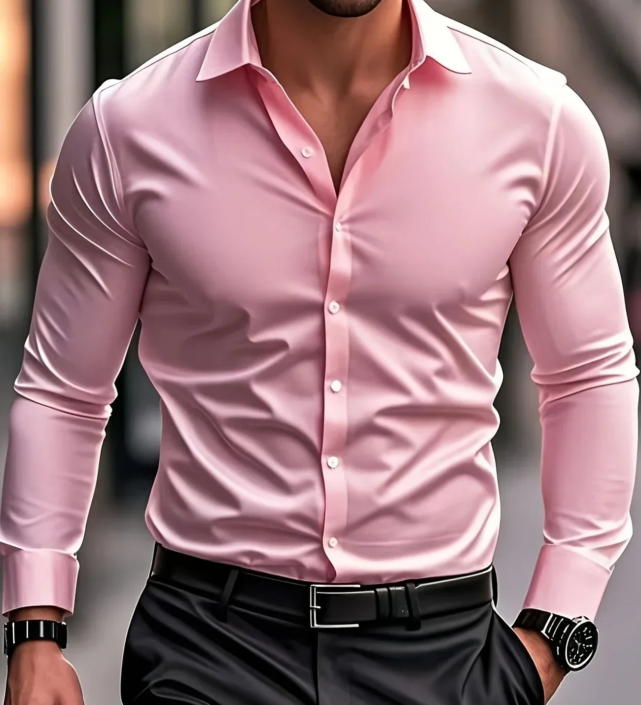 Cazel | Camisa elegante de mangas longas com botões