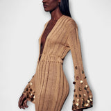 Kathleen - Vestido Maxi Goldigs em Tricô