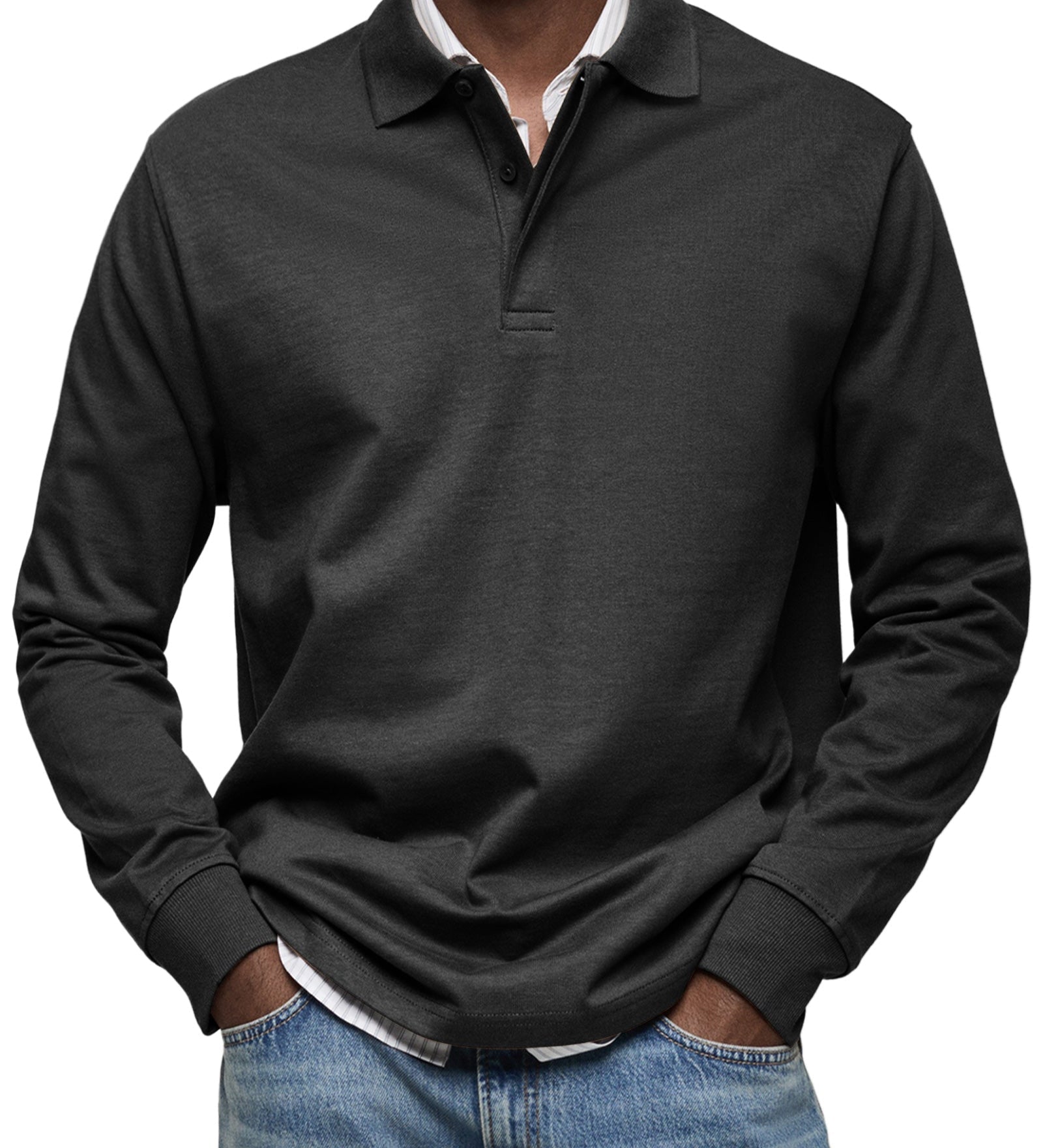 Cazel | Camisa Poloshirt Casual de Manga Longa