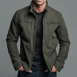 Casaco vintage em algodão com fecho zip
