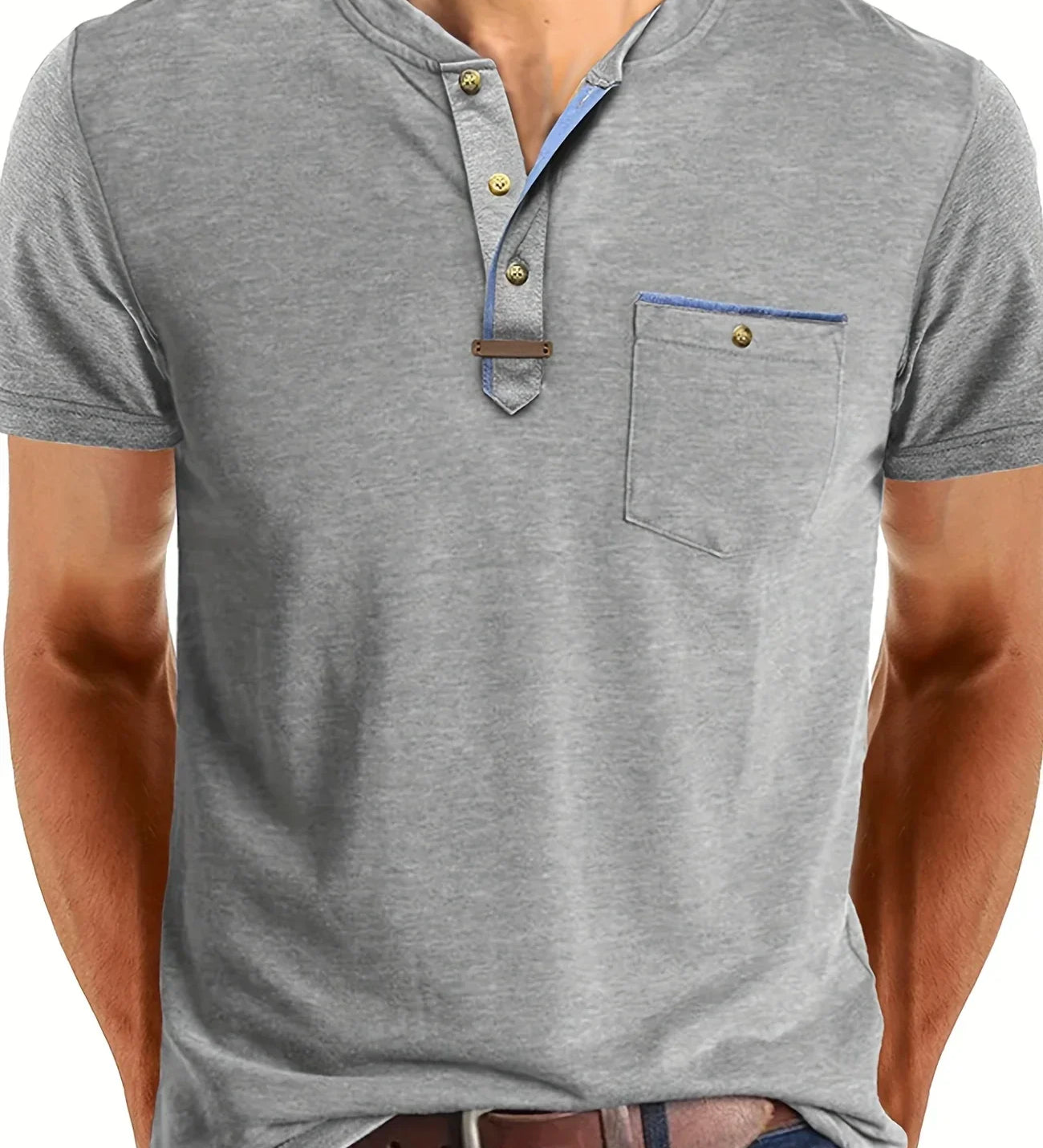 Cazel | T-shirt de gola redonda elegante com bolso