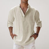 Cazel | Camisa Henley em algodão efeito linho