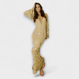Kathleen - Vestido Maxi Goldigs em Tricô