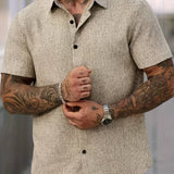 Cazel | Camisa de Manga Curta Leve em Mistura de Linho