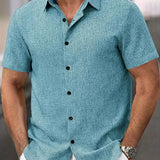 Cazel | Camisa de Manga Curta Leve em Mistura de Linho