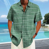 Cazel | Camisa elegante com padrão riscas e quadrados