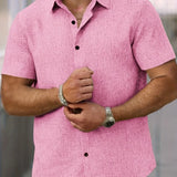 Cazel | Camisa de Manga Curta Leve em Mistura de Linho