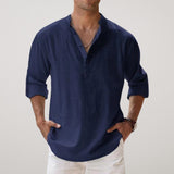 Cazel | Camisa Henley em algodão efeito linho